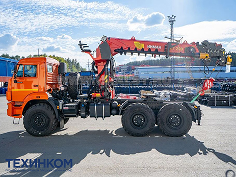 Тягач KAMAZ-43118-73094-50 с КМУ Палфингер Инман ИТ-200 + бур (мод. 659102-354192-50)