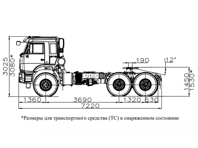 Фото №4: Седельный тягач КАМАЗ-53504 (12 тонн, 6х6)