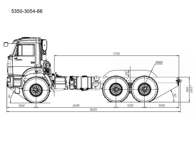 Фото №2: Шасси КАМАЗ-5350 (8,6 тонн, 6х6)