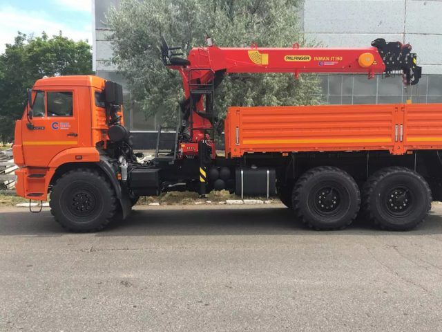 Фото №1: Бортовой автомобиль КАМАЗ-43118-3027-48 с КМУ Полфингер Инман ИТ-150 (мод. 6591-3806А-48)