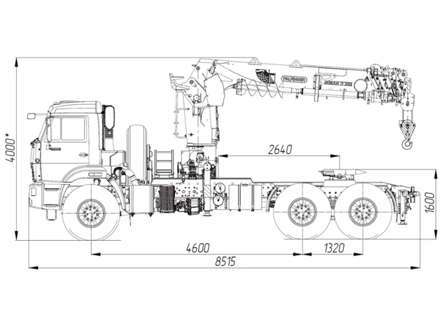 Фото №1: Бортовой автомобиль КАМАЗ-43118-73094-50 с КМУ Палфингер Инман ИТ-200 + бур + люлька (мод. 6591-1116591-50)
