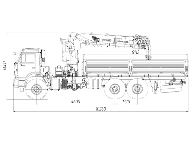 Фото №1: Бортовой автомобиль КАМАЗ-43118-73094-50 с КМУ Палфингер Инман ИТ-200 + бур (мод. 6591-1116691-50)