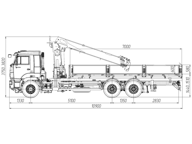 Фото №3: Бортовой автомобиль KAMAZ-65117-104020-49 с КМУ HORYONG HRS-216 (мод. 6590-1161755-49)