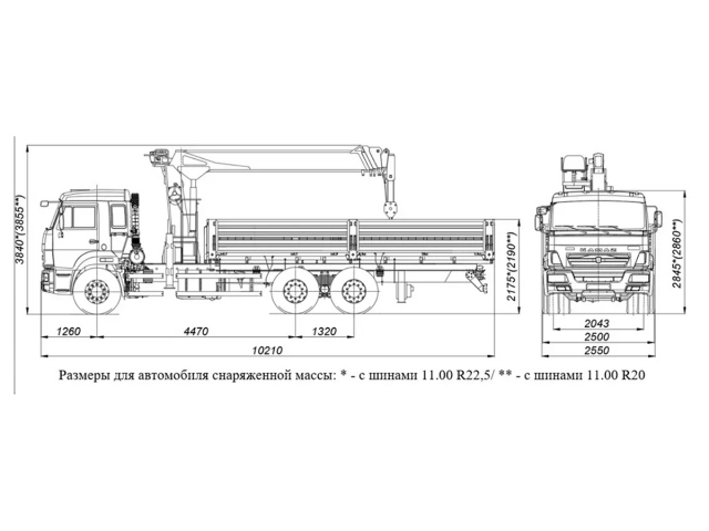 Фото №1: Бортовой автомобиль КАМАЗ-65115-3094-48 с КМУ Kanglim 2056 (мод. 6590-121723-48)
