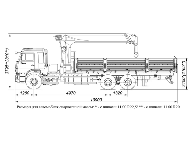 Фото №1: Бортовой автомобиль KAMAZ-65117-4010-48 с КМУ Kanglim 2056 (мод. 6590-121853-48)