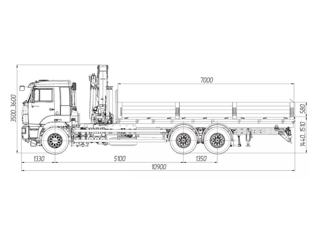 Фото №1: Бортовой автомобиль KAMAZ-65117-104020-49 с КМУ Палфингер Инман ИМ 320 (мод. 6590-1351055-49)