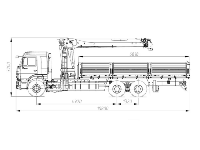 Фото №1: Бортовой автомобиль KAMAZ-65117-3010-48 с КМУ XCMG SQS 250RU-5 (мод. 6590-151121-48)
