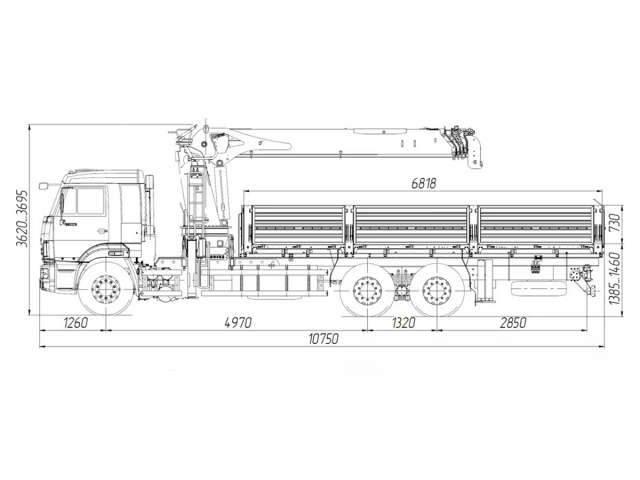 Фото №1: Бортовой автомобиль KAMAZ-65117-3010-48 с КМУ XCMG SQS 300-5 (мод. 6590-151521-48)