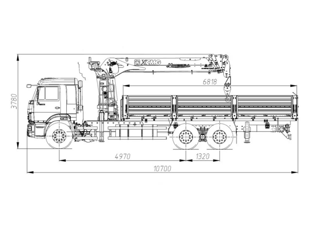 Фото №1: Бортовой автомобиль KAMAZ-65117-3010-48 с КМУ XCMG SQS 200-6 (мод. 6590-151821-48)