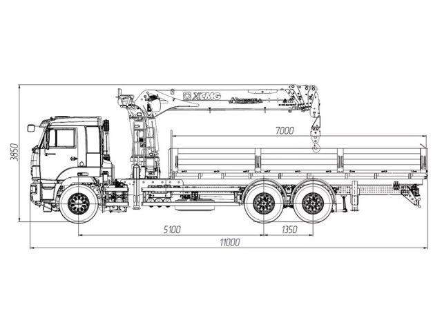 Фото №1: Бортовой автомобиль KAMAZ-65117-104020-49 с КМУ XCMG SQS 200-6 (мод. 6590-151955-49)
