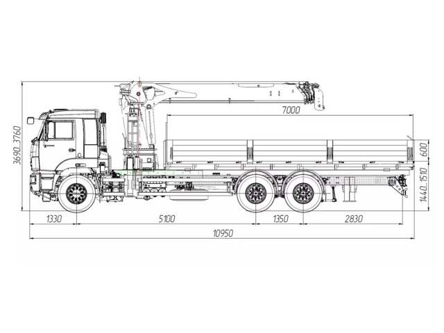 Фото №1: Бортовой автомобиль KAMAZ-65117-104020-49 с КМУ XCMG SQS 300-5 (мод. 6590-152955-49)