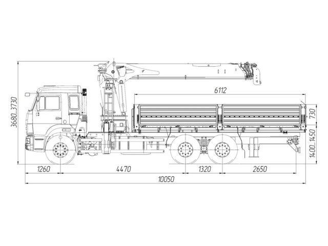 Фото №1: Бортовой автомобиль KAMAZ-65115-3094-48 с КМУ XCMG SQS 300-5 (мод. 6590-153023-48)
