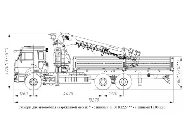 Фото №1: Бортовой автомобиль KAMAZ-65115-3094-48 с КМУ XCMG SQS 200-6 (мод. 6590-153623-48)