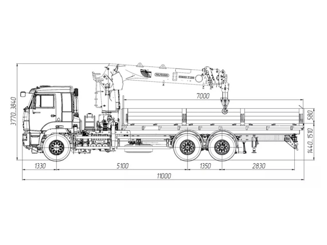 Фото №3: Бортовой автомобиль KAMAZ-65117-104020-49 с КМУ Палфингер Инман ИТ-200 (мод. 6590-2353155-49)