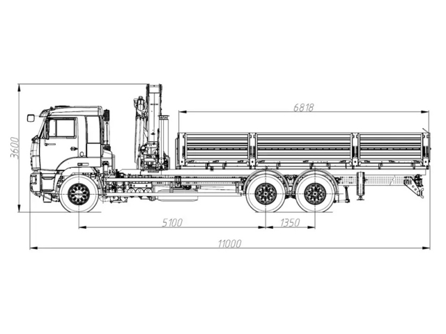 Фото №1: Бортовой автомобиль KAMAZ-65117-104020-49 с КМУ Палфингер Инман ИМ-320С (мод. 6590-350755-49)
