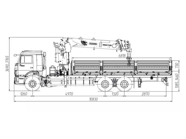 Фото №1: Бортовой автомобиль KAMAZ-65117-3010-48 с КМУ Палфингер Инман ИТ-200 (мод. 6590-354221-48)