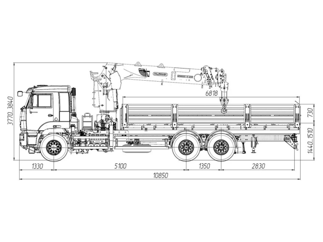 Фото №1: Бортовой автомобиль KAMAZ-65117-104020-49 с КМУ Палфингер Инман ИТ-200 + бур (мод. 6590-357355-49)