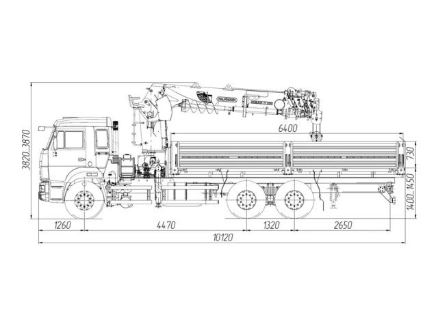 Фото №1: Бортовой автомобиль KAMAZ-65115-4094-56 с КМУ Палфингер Инман ИТ-200 + бур (мод. 6590-357450-56)