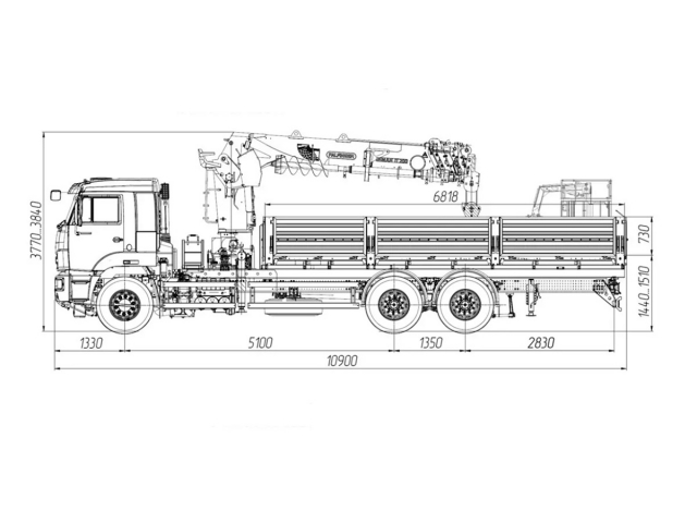 Фото №1: Бортовой автомобиль KAMAZ-65117-104020-49 с КМУ Палфингер Инман ИТ-200 + бур + сертифицир. люлька с ДУ (мод. 6590-357655-49)