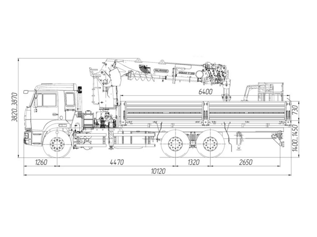 Фото №1: Бортовой автомобиль KAMAZ-65115-4094-56 с КМУ Палфингер Инман ИТ-200 + бур + сертифицир. люлька с ДУ (мод. 6590-357750-56)