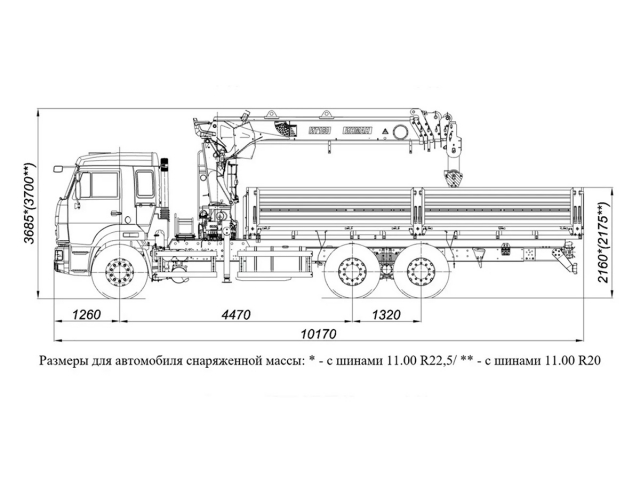 Фото №1: Бортовой автомобиль KAMAZ-65115-4094-56 с КМУ Палфингер Инман ИТ-150 (мод. 6590-111050-56)