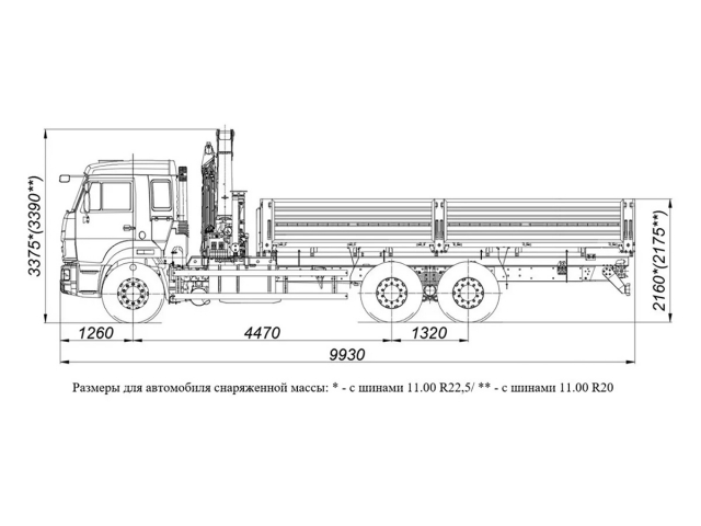 Фото №1: Бортовой автомобиль KAMAZ-65115-3094-48 с КМУ Палфингер Инман ИМ-150N (мод. 6590-111823-48)