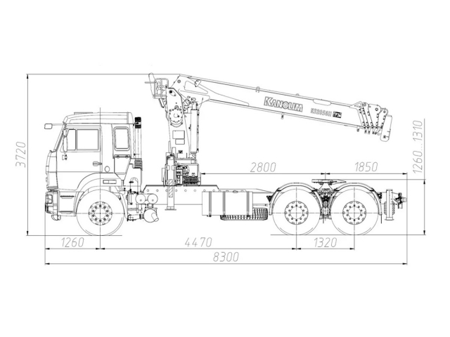 Фото №1: Седельный тягач KAMAZ-65115-3094-48 с КМУ Kanglim 2056 (мод. 659002-128923-48)