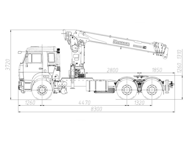 Фото №1: Седельный тягач KAMAZ-65115-4094-56 с КМУ Kanglim 2056 (мод. 659002-128950-56)