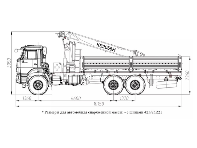 Фото №1: Бортовой автомобиль KAMAZ-43118-2095-48 с КМУ Kanglim 2056 (мод. 6591-12014B-48)