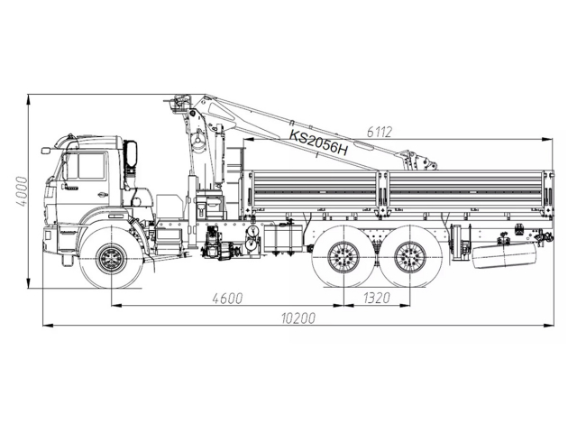 Фото №1: Бортовой автомобиль KAMAZ-43118-3027-48 с КМУ Kanglim 2056 (мод. 6591-12016A-48)