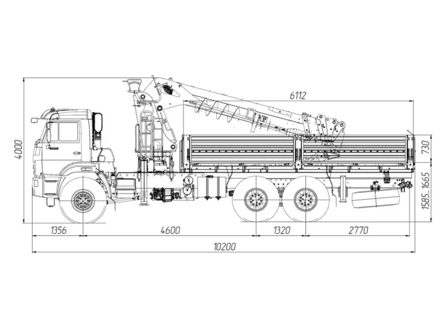 Фото №5: Бортовой автомобиль KAMAZ-43118-2095-48 с КМУ XCMG SQS 200-6 + БУР 350 мм (мод. 6591-15094B-48)