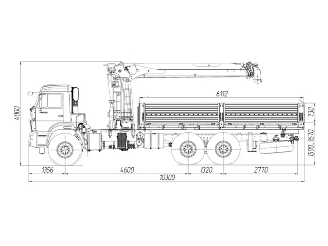 Фото №1: Бортовой автомобиль KAMAZ-43118-73094-50 с КМУ XCMG SQS 250RU-5 (мод. 6591-151091-50)
