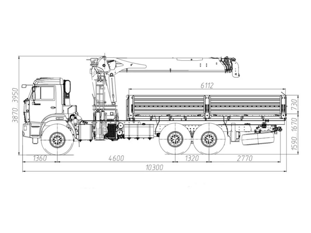 Фото №1: Бортовой автомобиль KAMAZ-43118-73094-50 с КМУ XCMG SQS 300-5 (мод. 6591-153091-50)
