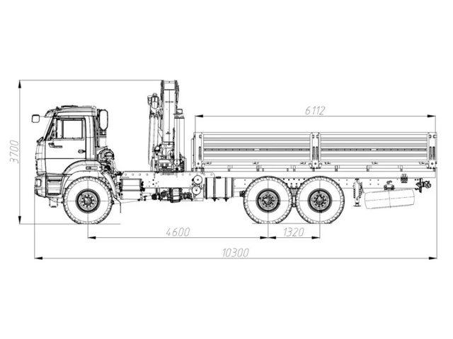 Фото №1: Бортовой автомобиль KAMAZ-43118-2095-48 с КМУ Палфингер Инман ИМ-320С (мод. 6591-35154В-48)