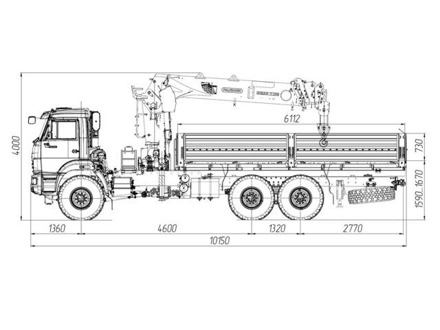 Фото №1: Бортовой автомобиль KAMAZ-43118-2095-48 с КМУ Палфингер Инман ИТ-200 (мод. 6591-35324В-48)