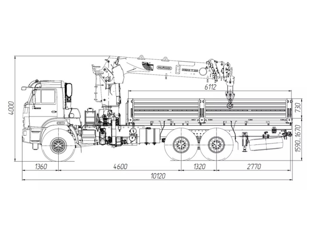Фото №1: Бортовой автомобиль KAMAZ-43118-3027-48 с КМУ Палфингер Инман ИТ-200 (мод. 6591-35326А-48)