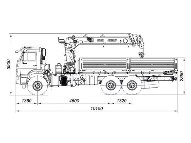 Фото №1: Бортовой автомобиль KAMAZ-43118-2095-48 с КМУ Палфингер Инман ИТ-150 (мод. 6591-3804В-48)