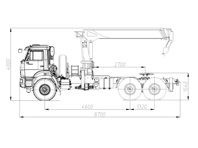 Фото №1: Седельный тягач KAMAZ-43118-2095-48 с КМУ Kanglim 1256 (мод. 659102-12225В-48)
