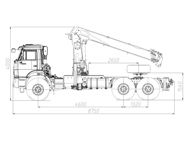 Фото №1: Седельный тягач KAMAZ-43118-2095-48 с КМУ Horyong HRS-216 + БУР 360 мм (мод. 659102-16125B-48)