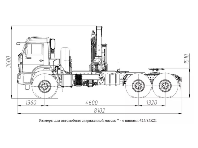 Фото №1: Седельный тягач KAMAZ-43118-73094-50 с КМУ Палфингер Инман ИМ-240N (мод. 659102-350492-50)