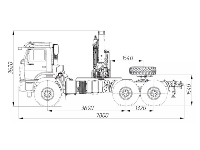 Фото №1: Седельный тягач KAMAZ-43118-23027-50 с КМУ Палфингер Инман ИМ-240N (мод. 659102-35149В-50)