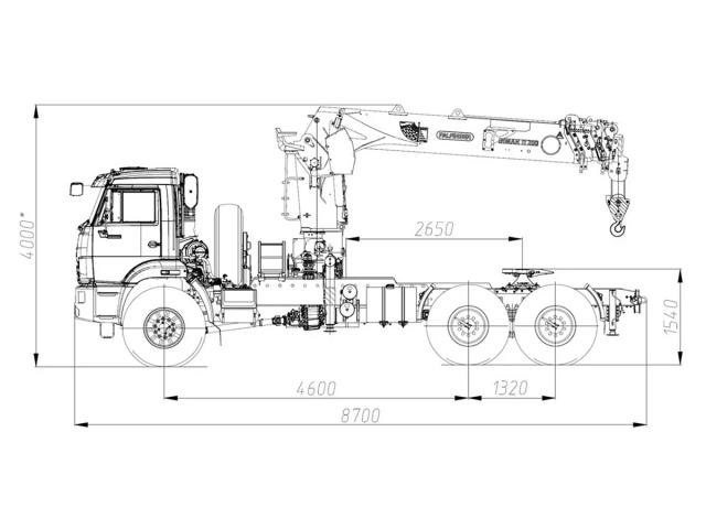 Фото №1: Седельный тягач KAMAZ-43118-2095-48 с КМУ Палфингер Инман ИТ-200 (мод. 659102-35275В-48)