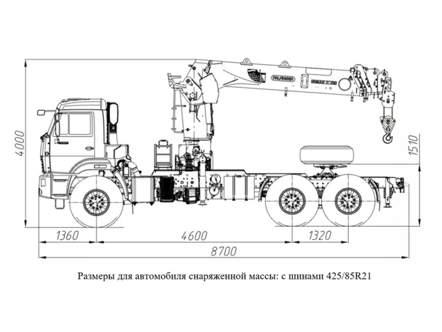Фото №1: Седельный тягач KAMAZ-43118-73094-50 с КМУ Палфингер Инман ИТ-200 (мод. 659102-352792-50)