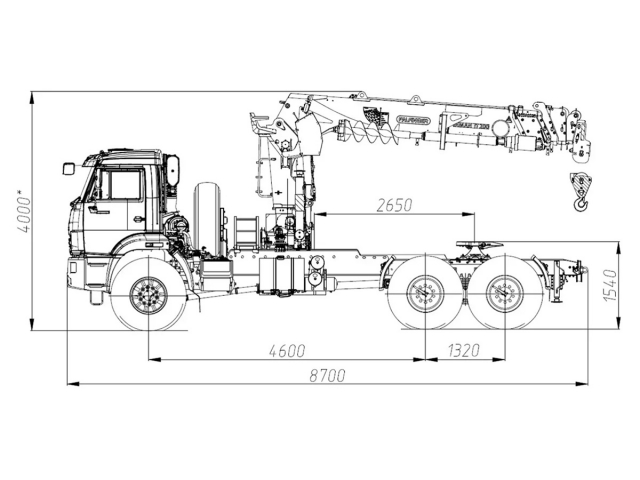 Фото №1: Седельный тягач KAMAZ-43118-2095-48 с КМУ Палфингер Инман ИТ-200 + БУР 350 мм (мод. 659102-35415B-48)