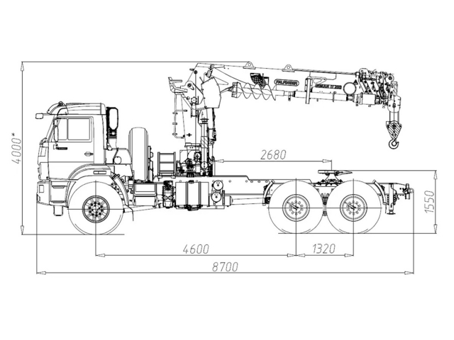 Фото №1: Седельный тягач KAMAZ-43118-3027-48 с КМУ Палфингер Инман ИТ-200 + БУР 350 мм (мод. 659102-35417A-48)