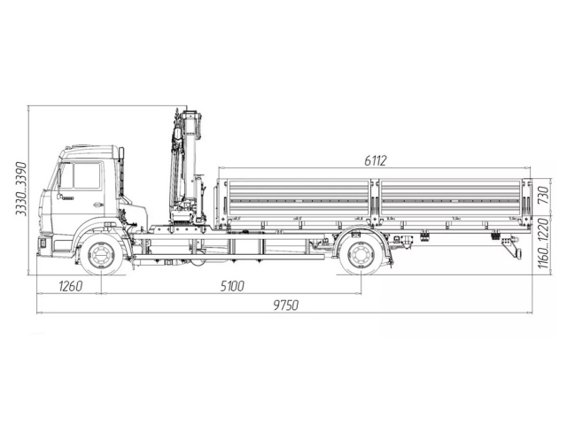 Фото №1: Бортовой автомобиль KAMAZ-4308-4014-69 с КМУ Палфингер Инман ИМ-95 (мод. 6594-117541-69)