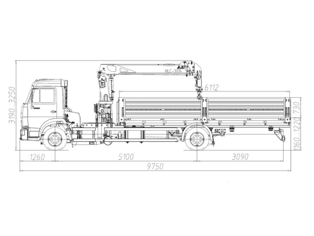 Фото №1: Бортовой автомобиль KAMAZ-4308-4014-69 с КМУ HKTC 3014 (мод. 6594-130841-69)