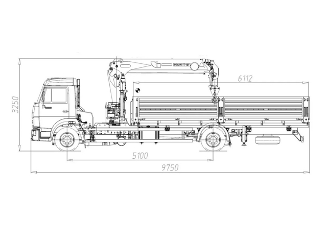 Фото №1: Бортовой автомобиль KAMAZ-4308-4014-69 с КМУ Палфингер Инман ИТ-120 (мод. 6594-31241-69)