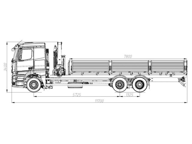 Фото №1: Бортовой автомобиль KAMAZ-65658-1764-49 с КМУ Палфингер Инман ИМ-240N (мод. 7590-352344-49)