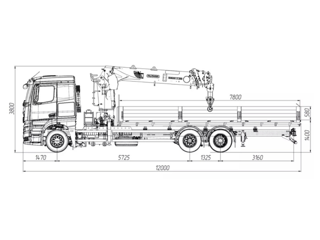 Фото №1: Бортовой автомобиль KAMAZ-65658-1764-49 с КМУ Палфингер Инман ИТ-200 (мод. 7590-353944-49)